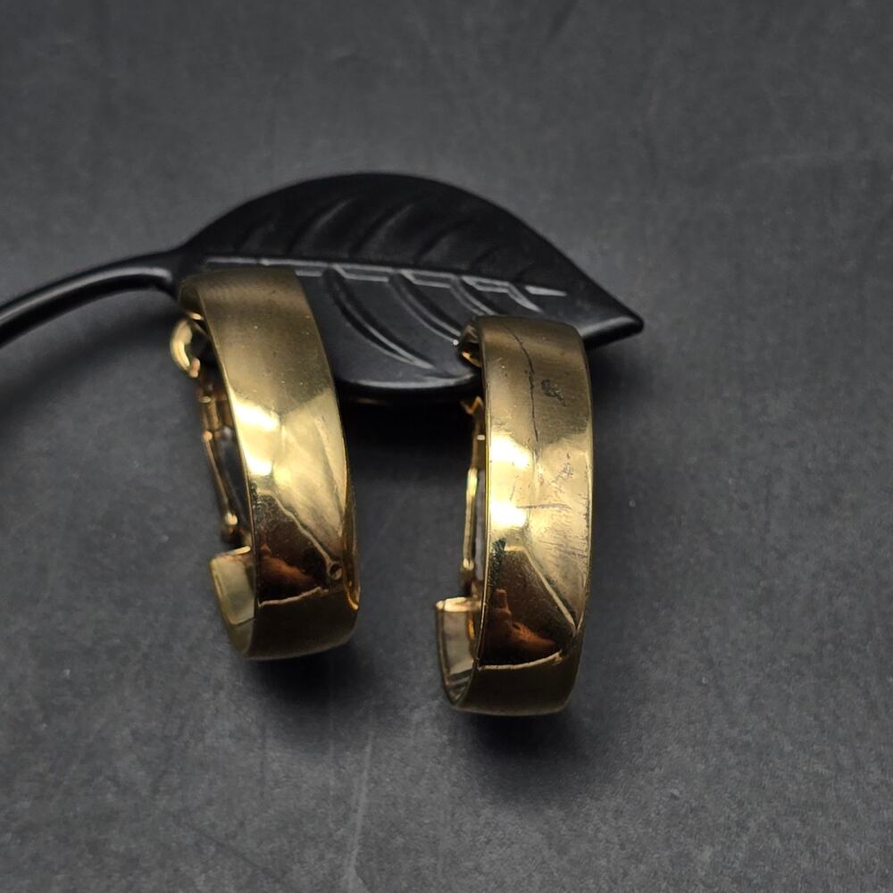 JCM 925 Gold Vermeil Hoop Earrings Sterling Silver